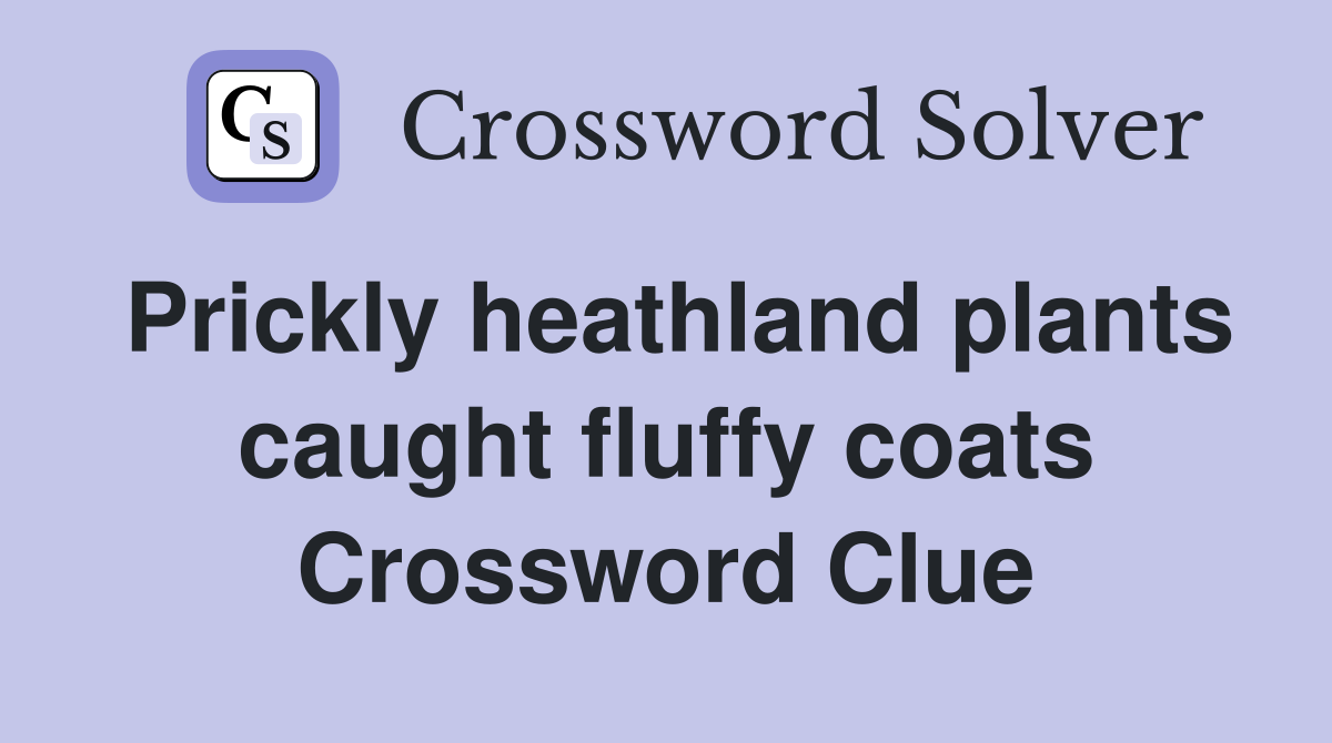 Prickly heathland plants caught fluffy coats Crossword Clue Answers Crossword Solver